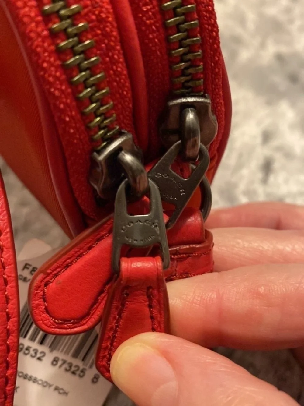Coach Material 2 Zipper Crossbody Red Gunmetal Detail New With Tag!♥️♥️♥️